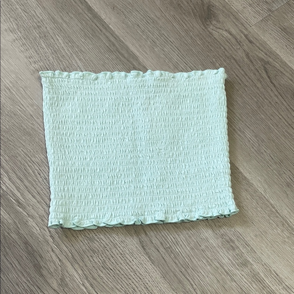 Hollister Light Green Smocked Crop Top
